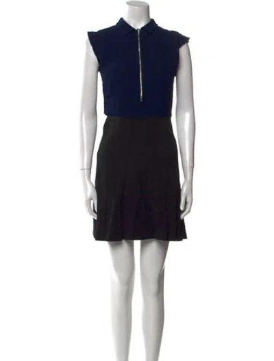 Pre-owned Sandro Colorblock Pattern Mini Dress In Multi