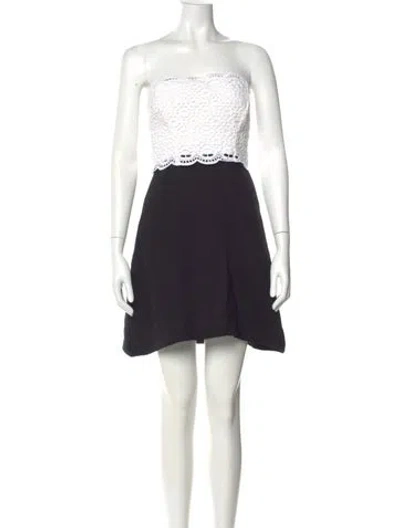 Pre-owned Sandro Colorblock Pattern Mini Dress In White
