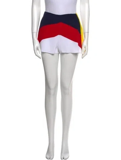 Pre-owned Sandro Colorblock Pattern Mini Shorts In Red