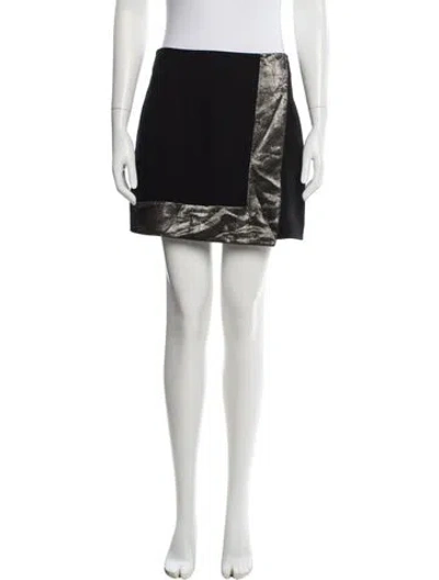 Pre-owned Sandro Colorblock Pattern Mini Skirt In Black