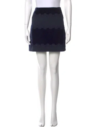 Pre-owned Sandro Colorblock Pattern Mini Skirt W/ Tags In Blue