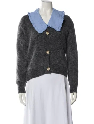 Pre-owned Sandro Colorblock Pattern Sweater In Blue