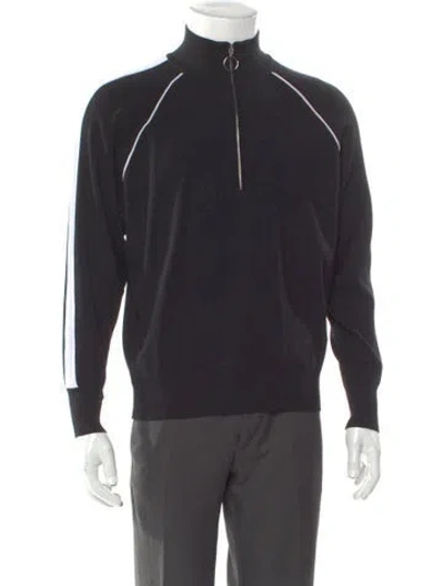 Pre-owned Sandro Colorblock Pattern Turtleneck Sweatshirt In Black