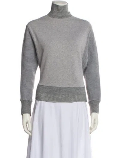 Pre-owned Sandro Colorblock Pattern Turtleneck Sweatshirt In Blue