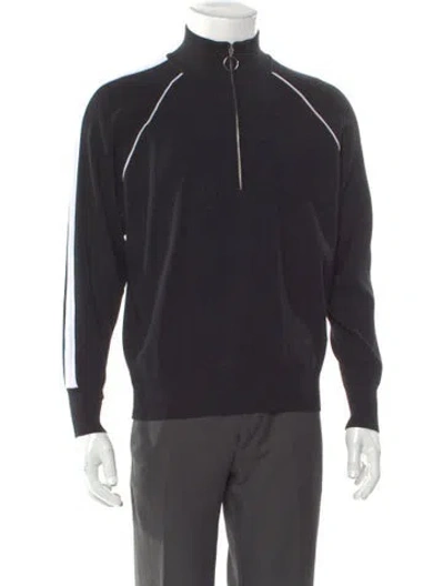 Pre-owned Sandro Colorblock Pattern Turtleneck Sweatshirt In Blue