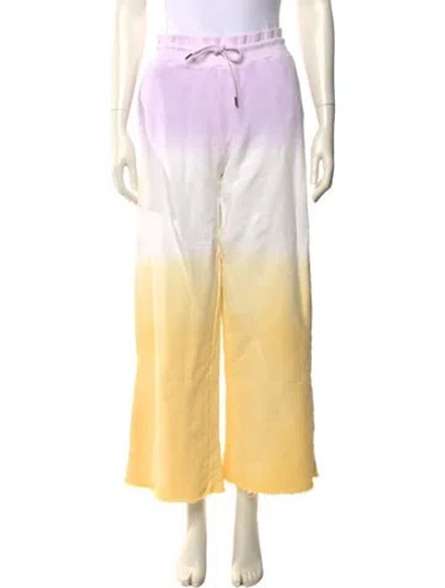Pre-owned Sandro Colorblock Pattern Wide Leg Pants In Neutral