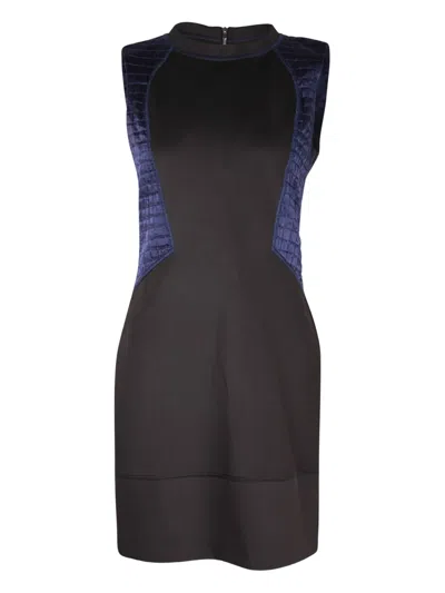 Pre-owned Sandro Colour-block Sleeveless Mini Dress In Black
