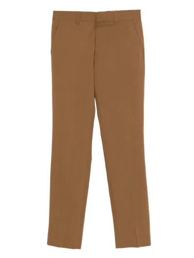 Sandro Concealed-fastening Trousers In Brown