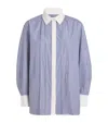 Sandro Contrast-collar Stripe Shirt In Blue