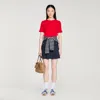 Sandro Contrast Collar Wool Sweater In Red