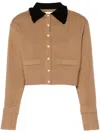 SANDRO CONTRASTING-COLLAR CARDIGAN