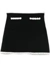 Sandro Contrasting-trim Mini Skirt In Black