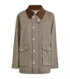 Sandro Corduroy-collar Padded Coat In Brown