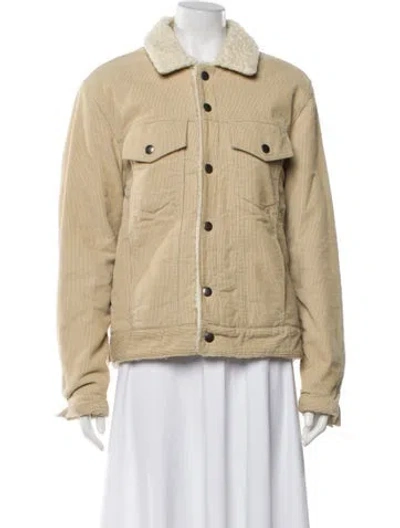 Pre-owned Sandro Corduroy Utility Jacket In Neutral