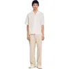 Sandro Cotton-linen Short-sleeve Shirt In Ivory.