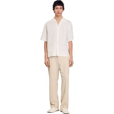 SANDRO SANDRO COTTON AND LINEN SHIRT