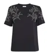 Sandro Cotton Bead-embellished T-shirt In Black