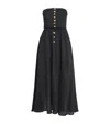 Sandro Cotton-blend Bandeau Midi Dress In Black
