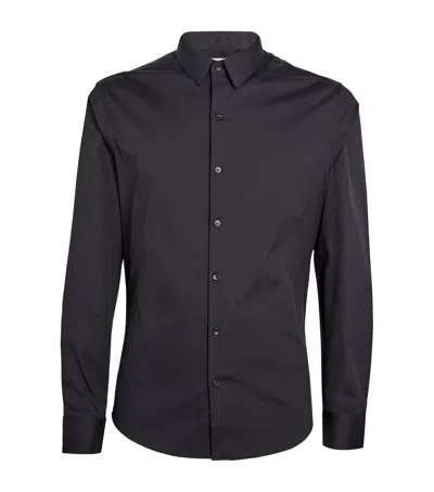 Sandro Cotton-blend Long-sleeve Shirt In Black