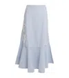 Sandro Cotton-blend Stripe Midi Skirt
