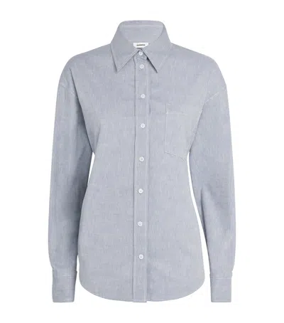 Sandro Cotton Bow Shirt In Blue