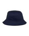 Sandro Cotton Bucket Hat With Patch In Navy Blue
