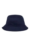 Sandro Cotton Bucket Hat With Patch In Navy Blue