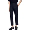Sandro Talon Cotton Carrot Cut Pants In Black