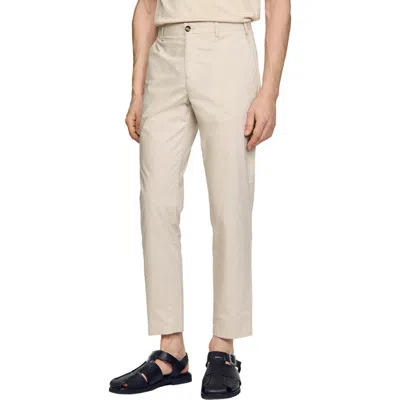 SANDRO SANDRO COTTON TAPERED TROUSERS