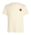Sandro Mens Naturels Cross Patch Round-neck Cotton T-shirt Xs In Beige