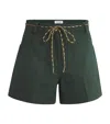 Sandro Cotton Drawstring Shorts In Green