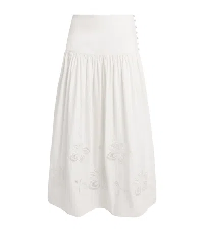 Sandro Cotton Embellished Maxi Skirt