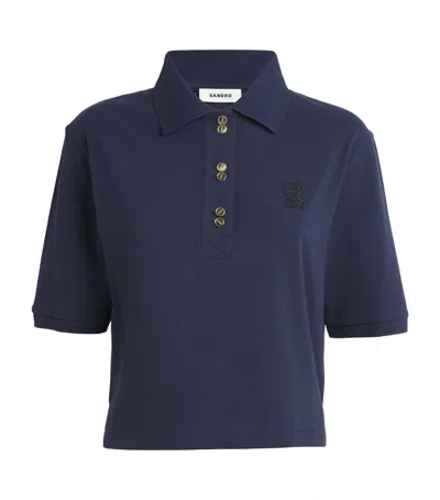 Sandro Cotton Embroidered Polo Shirt