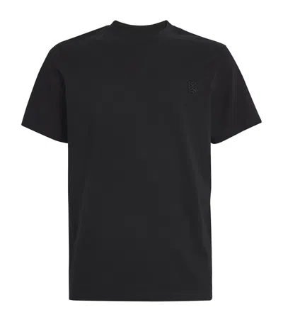 Sandro Cotton Embroidered T-shirt In Black