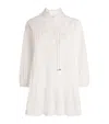 Sandro Cotton Embroidered Tunic In Beige