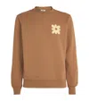 Sandro Cotton Flower Patch Sweater In Beige