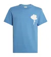 Sandro Cotton Flower Patch T-shirt In Blue