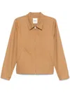 Sandro Cotton Twill Zip Jacket In 褐色
