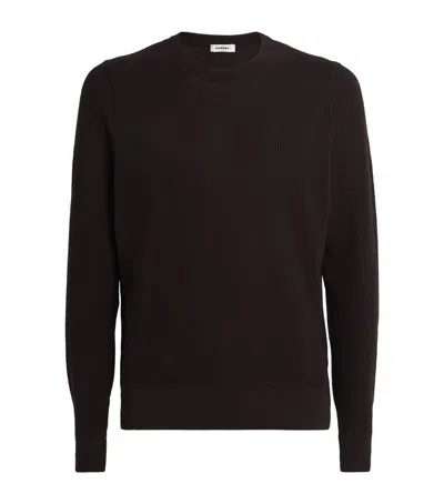 Sandro Cotton Knitted Sweatshirt In Brown