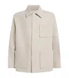 Sandro Cotton-linen Worker Overshirt In Beige