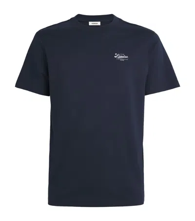 Sandro Cotton Logo Atelier T-shirt In Blue