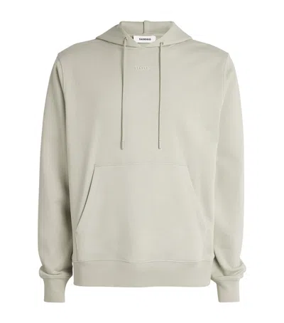 Sandro Cotton Logo Hoodie In Green