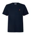 Sandro Cotton Logo-patch T-shirt In Blue