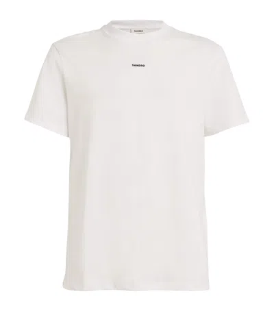 Sandro Cotton Logo T-shirt In Beige