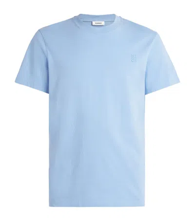 Sandro Cotton Logo T-shirt In Blue
