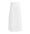 Sandro Cotton Midi Skirt In Beige