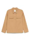 Sandro Cotton Overshirt In Brown