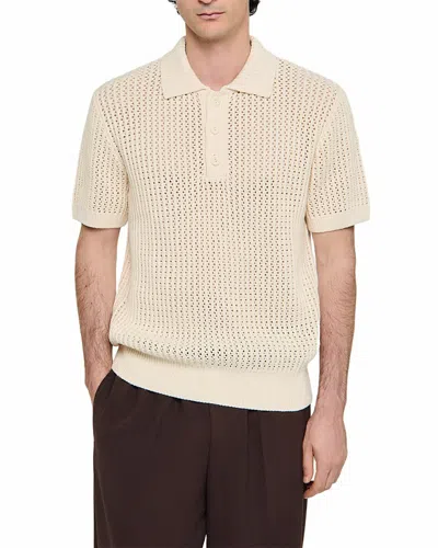 Sandro Cotton Polo Shirt With Polo Collar In White