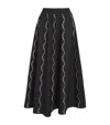 Sandro Cotton Rhinestone Maxi Skirt In Black