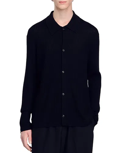 Sandro Knit Shirt In Black